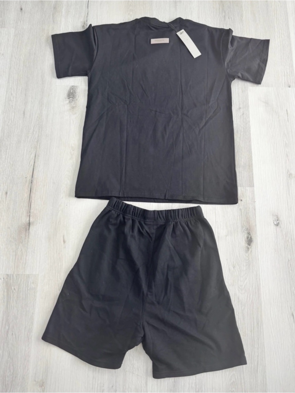 Essentials Men's Black Athletic Shorts - Solid Black